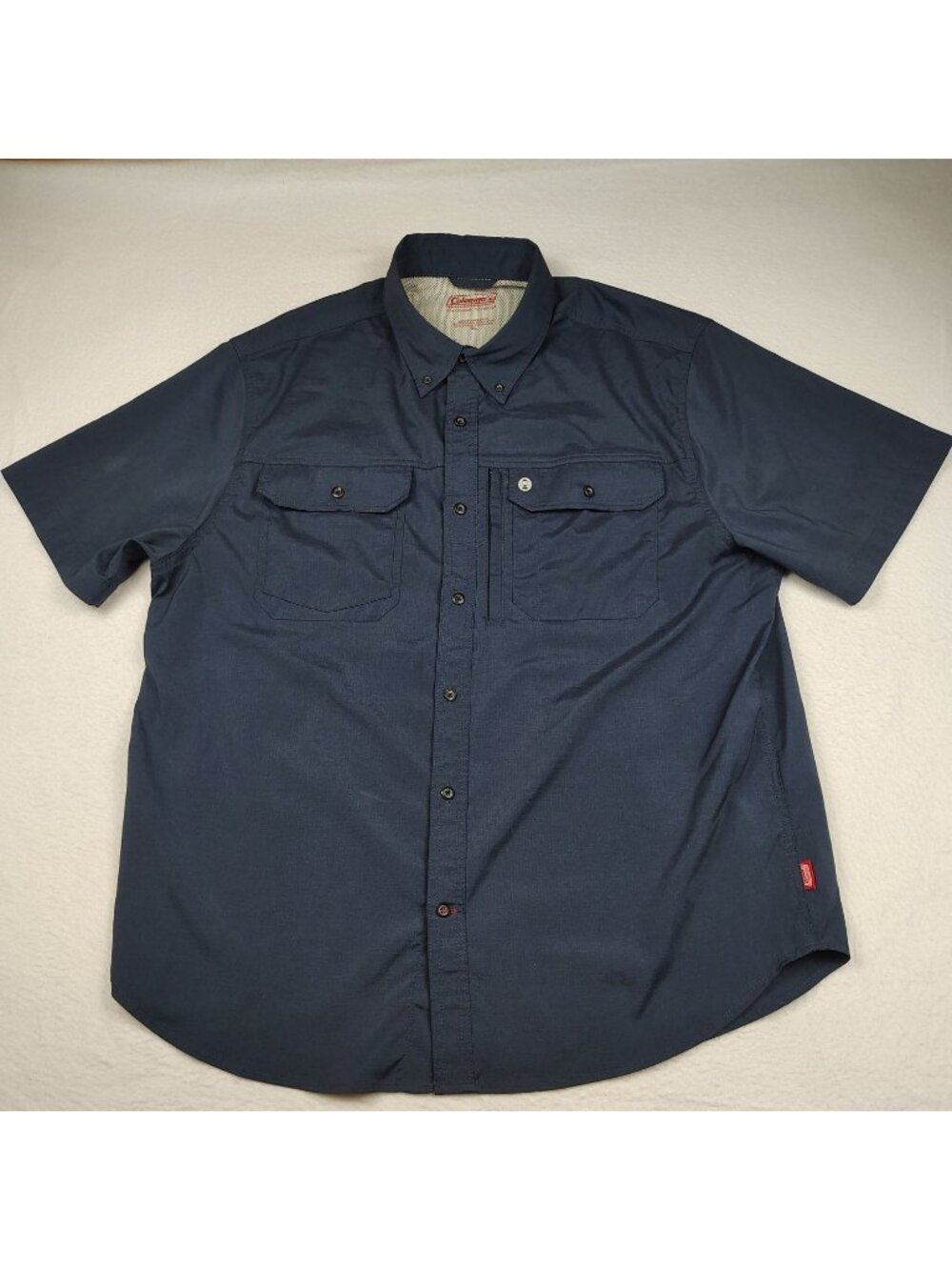 Coleman Fishing Shirt Navy Blue Outdoor Vented Mens XL